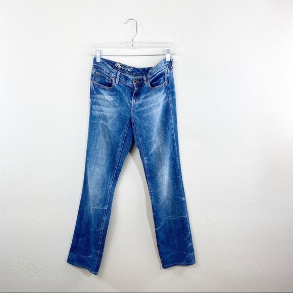 Madewell Rail Straight Distressed Whiskered Wash - Picture 2 of 7